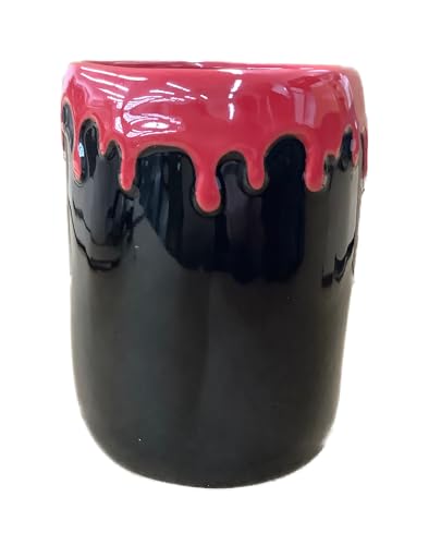 Halloween Bite Me Coffee Mug - Black with Red Drip & Blood Effect, 14 oz - Variation of THIS listing