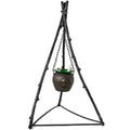 ELAMAS Halloween Witch Cauldron with Tripod - Color-Changing Lighted Fireplace Decor