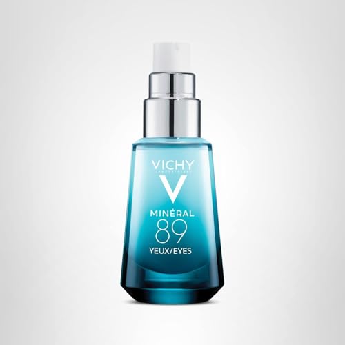 Vichy Mineral 89 Eye Serum, Hyaluronic Acid and Caffeine Cream, Under Eye Cream For Dark Circles, Hydrating & Puffiness Reducer, Opthalmologist Tested
