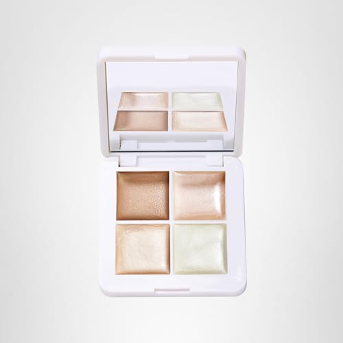 RMS Beauty Luminizer Glow Quad – 4-in-1 Highlight & Bronze Palette – Includes Living Luminizer & Buriti Bronzer – Creamy, Nourishing, Travel-Friendly Makeup – 0.14 oz