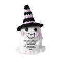 Halloween Crochet Ghost Decor with Witch Hat - Party Favor & Table Ornament