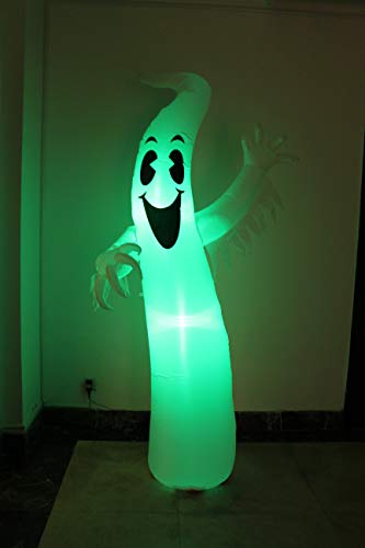 8 Ft Tall Lighted Inflatable Ghost Monster Halloween Decor with Color Changing LEDs