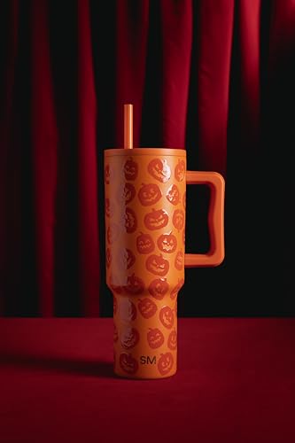Simple Modern Halloween Tumbler with Handle - 40oz Jack-O-Lanterns Variation