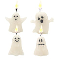 Halloween Ghost Candles Set - 4 Cute Votive Candles for Fall & Halloween Decor - Style 4