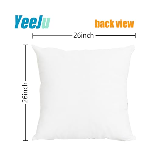 YeeJu Fall Throw Pillow Covers 26x26 Set of 4 Velvet Pumpkin Cushion Cases for Autumn Farmhouse Decoration - Fall 01