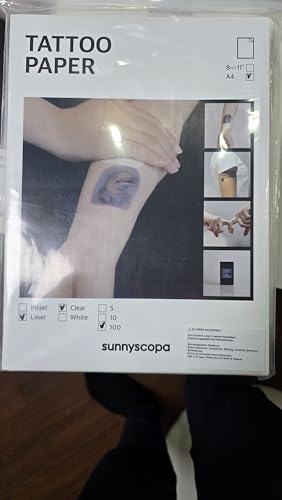 Laser Printable Temporary Tattoo Paper Pack of 10 Sheets - DIY Skin Art Transfer