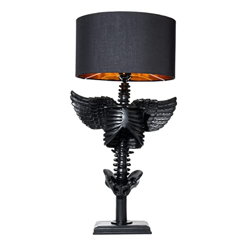 Modern Skeleton with Wings Lamp - 25 Inch Gothic Table Light, Spooky Home Decor