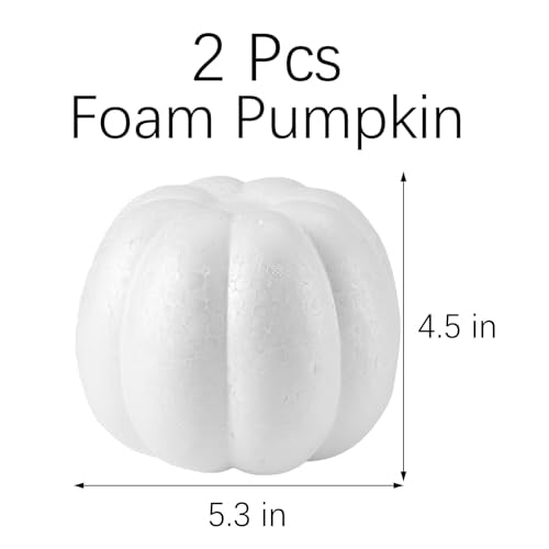 Foam Pumpkin Set - 2pcs 5.3-Inch Halloween Fall Decor Crafts
