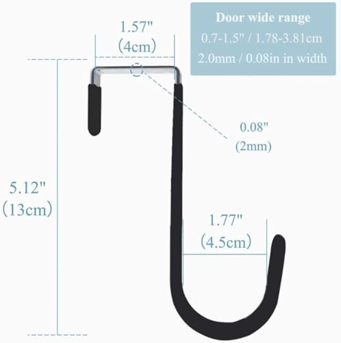 Black Wreath Hanger - Heavy Duty Over-the-Door Door Hook for Holiday Decorations