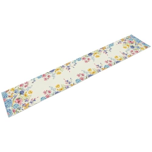 13x36 Inch Hydrangea Floral Table Runner - Boho Summer Farmhouse Decor