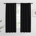NICETOWN Blackout Curtains - 34x63 Inches, Pack of 2, Black, Light Blocking & Thermal Insulated