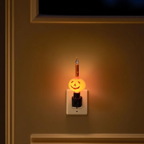 Halloween Pumpkin Bubble Night Light - 2 Pack, Spooky Decor with Glitter & Bubbles