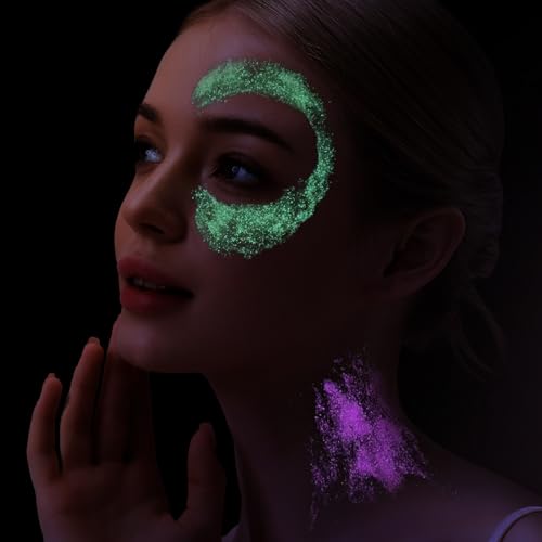 Multicolor Glow in The Dark Glitter Gel for Face & Body - 3mm/1mm/0.2mm Variations
