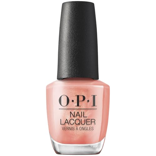 OPI Nail Lacquer - Data Peach Sheer Bright Orange Pearl - Long-Lasting, Chip-Resistant Polish