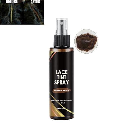 Lace Tint Spray for Wigs - Medium Brown Shade for Closures & Frontal Lace Wigs - 100ml