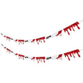 Halloween Blood Drip Banner Garland with Glitter Knife - Red Silver Black Variation