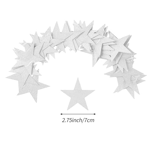 2 Pack Silver Star Garland Banner - 26ft Holiday Party & Wedding Decorations