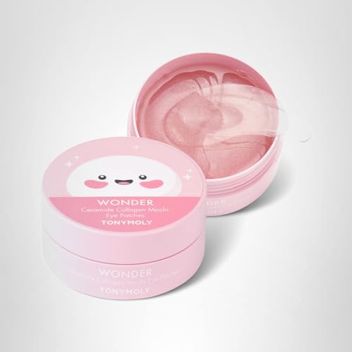 TONYMOLY Wonder Ceramide Collagen Mochi Hydrogel Under Eye Patches – Hydrating Eye Gels for Dark Circles, Puffiness & Fine Lines, 30 Pairs (84g)