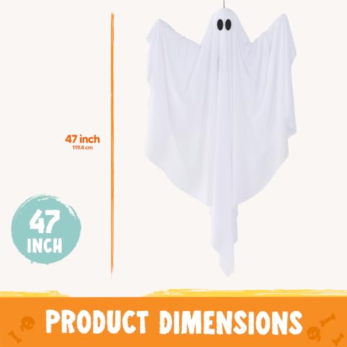 47.5-Inch RGB Halloween Hanging Ghost Light with Remote & App Control