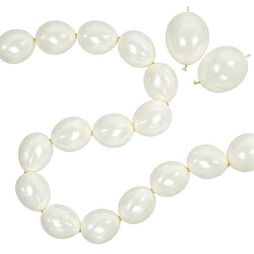 Pearl White Linking Balloons 12 Inch - 100 Pcs for Wedding & Party Decorations