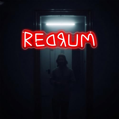 Redrum Neon Sign Horror Wall Decor Gothic Gaming Room - Red 16.5x4.3" - Variation of THIS listing