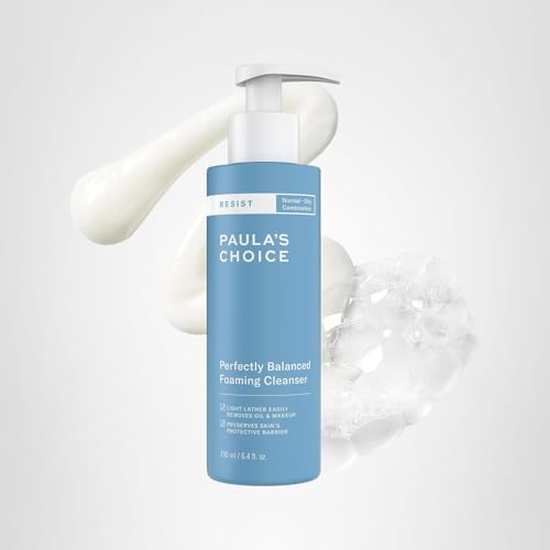 Paula's Choice RESIST Perfectly Balanced Foaming Facial Cleanser, Face Cleanser with Hyaluronic Acid & Aloe, Anti-Aging Face Wash, Large Pores & Oily Skin, Fragrance-Free, 6.4 Fl Oz