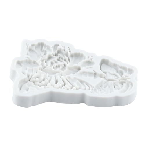 Lingzhi Skull Skeleton Fondant Mold with Butterfly & Flower Design - Style A
