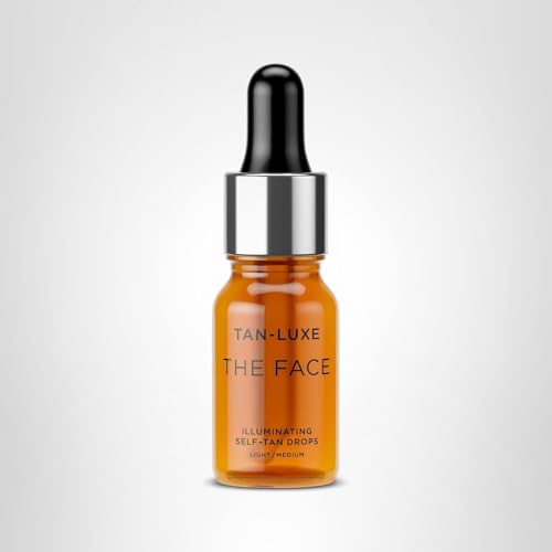 Tan-Luxe The Face, Illuminating Self Tan Drops, Custom Face Tanner for a Natural Looking Glow, Skincare Benefits, Mix with Moisturizer or Serum, Cruelty-Free. 0.33 fl. oz