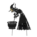 LED Halloween Witch & Cat Decoration - Spooky Outdoor Scene 3 Ft