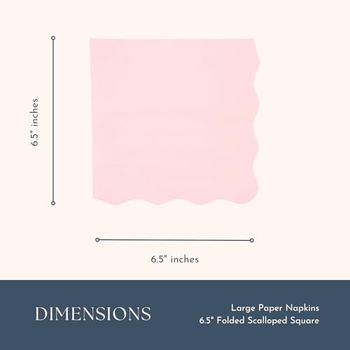 Pink Large Eco Napkins - 6.5 Inch Pack of 20 for Parties & Celebrations - Light Pink Variation