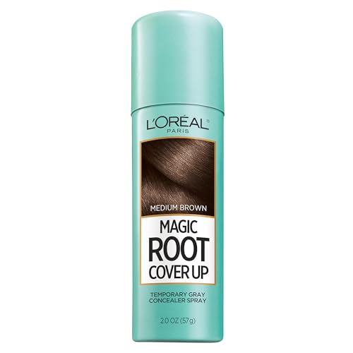 Gray Hair Root Cover Spray - Medium Brown, 2 oz - Buildable & Transfer-Resistant