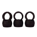 Handmade Raffia Napkin Rings Set of 6 Black - Rustic Table Decor, Gift