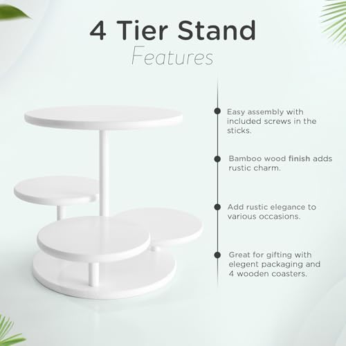 White 4-Tier Cupcake Stand Set for 50 Cupcakes - Party & Wedding Decor