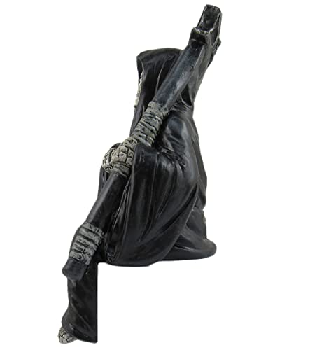Grim Reaper Book Shelf Figurine - Skull Gothic Home & Office Decor