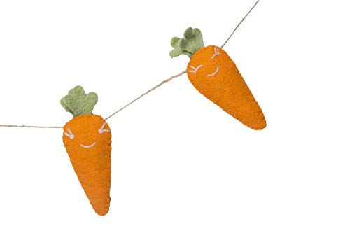 Easter Carrot Felt Garland Wall Hanging - Handmade Holiday Decor, 48 Inches