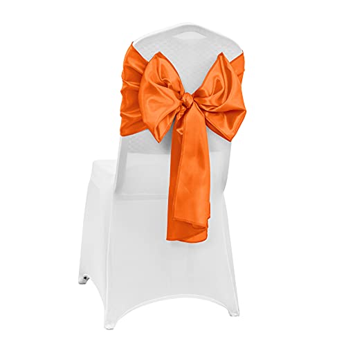 12x108 Inch Orange Satin Table Runner 4-Pack - Elegant Wedding & Party Decor
