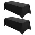 Black Rectangle Tablecloth 2 Pack 90x132 Inch for 6ft & 8ft Tables - VidaFete
