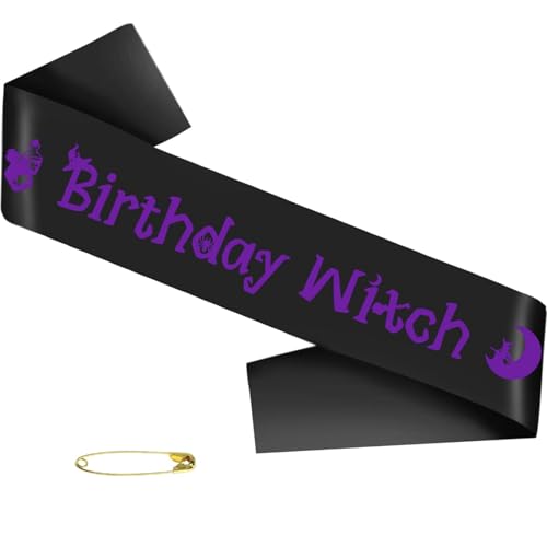 Halloween Birthday Sash for Girls & Women - Gothic Witch Party Accessory