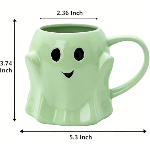 Green Halloween Ghost Mug 3D Ceramic Coffee Cup Novelty Drinkware