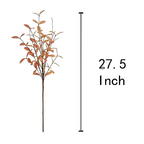 Gold Fall Eucalyptus Stems - Artificial Autumn Leaves for Floral Arrangements & Home Decor