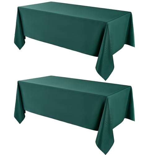Green Rectangle Tablecloth 2 Pack 90x132 Inches for 6ft & 8ft Tables - VidaFete