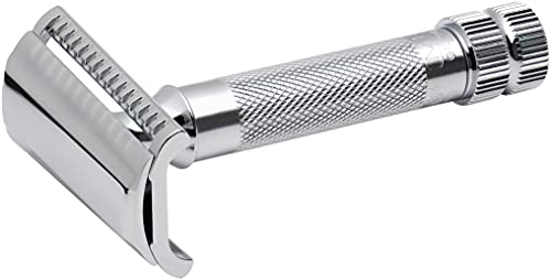 MERKUR 37C Double Edge Safety Razor | Slant Bar Design - Standard Handle | Made in Germany | Plastic-Free | Two Piece Design