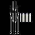 8 Arm Acrylic Candle Holder with LED Candles - 38.5 Inch Tall Home Decor Variation of With LED Candles / 1