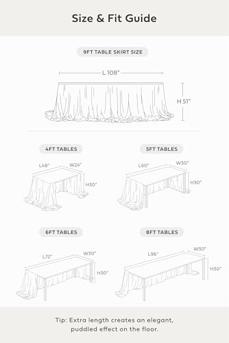 Peachy Blush 9FT Chiffon Table Skirt for Wedding and Events