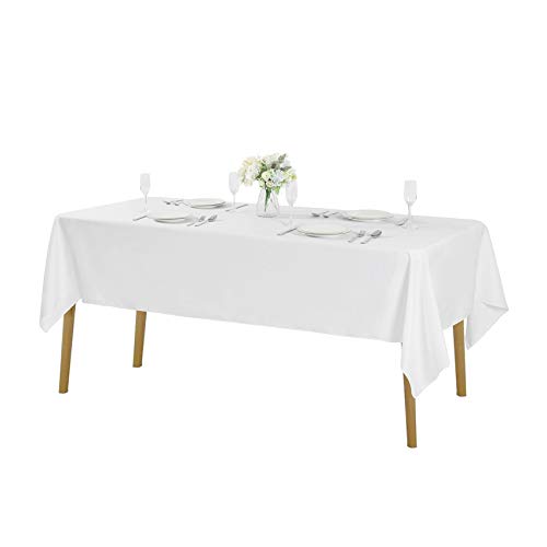 Cupuamon 12-Pack Rectangle Tablecloth 60x102 Inch Washable Polyester for Weddings & Events - White