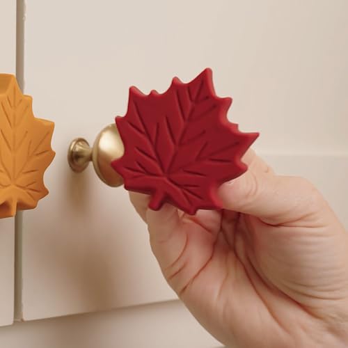 Fall Leaf Cabinet Knob Covers - 12 Pack Decorative Autumn Drawer Handles