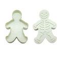 2-Pack Skeleton Cookie Mold with Stamp - Skull & Sugar Skull Cookie Cutter for Halloween and Christmas Baking