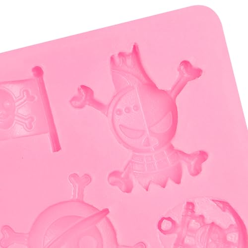 Pirate Silicone Mold Set for Halloween Crafts, 4 Pieces - Pink