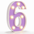 Purple Light Up Number 6 for Birthday Party Decorations - Girl Celebration