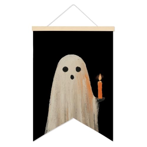 Halloween Ghost Wall Art Canvas Banner Poster for Bathroom - Ghost1